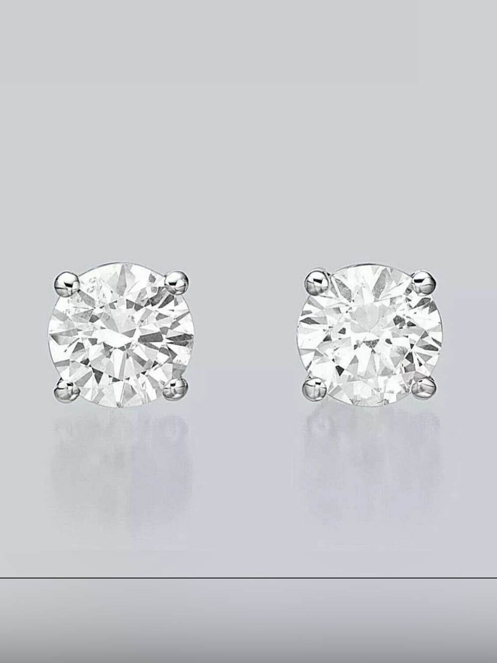 4.00 Ct Round Cut VVS1/D Lab Created Stud Earrings 14k White Gold Screw Back 8mm